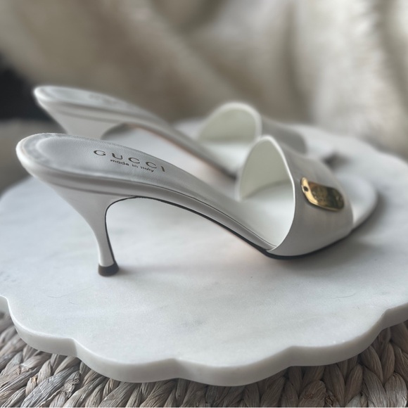 NEW GUCCI w/COA Mirabelle Mid Heel Slides Size 9 - Picture 7 of 17